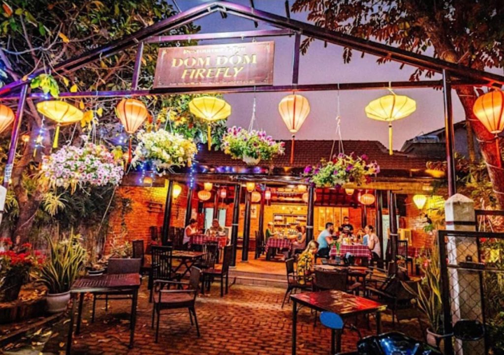 A friendly atmosphere awaits you at Firefly restaurant in Hoi An