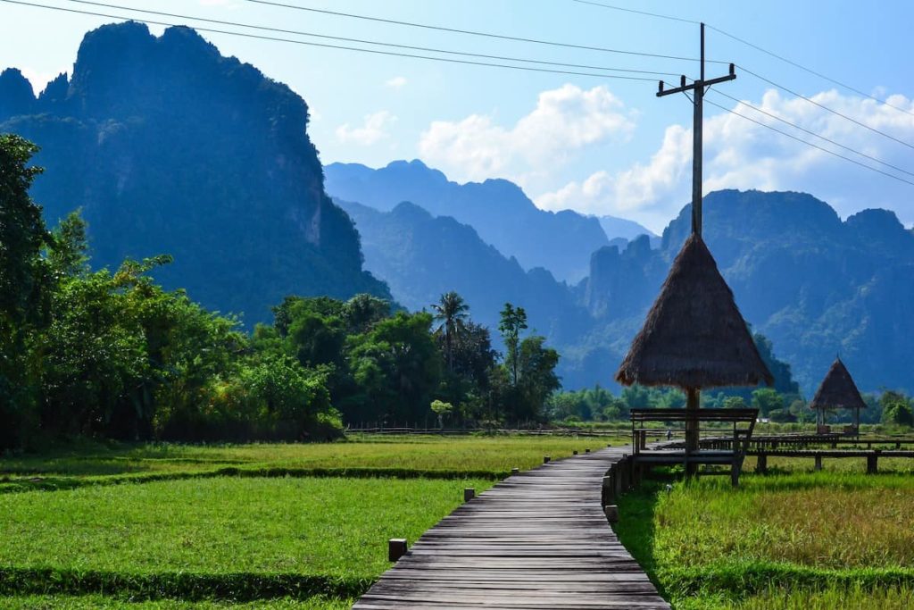 View of Vang Vieng, Laos