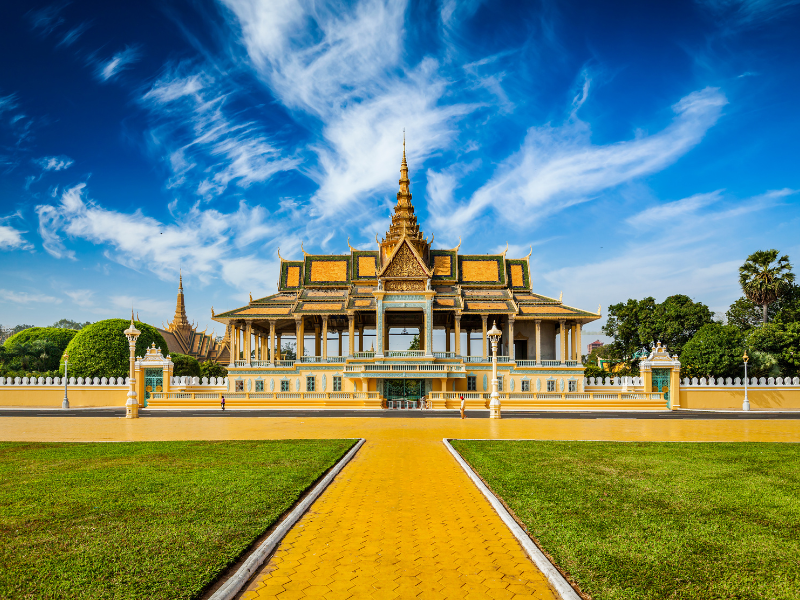 View of the royal Palace in Phnom Penh during daylight